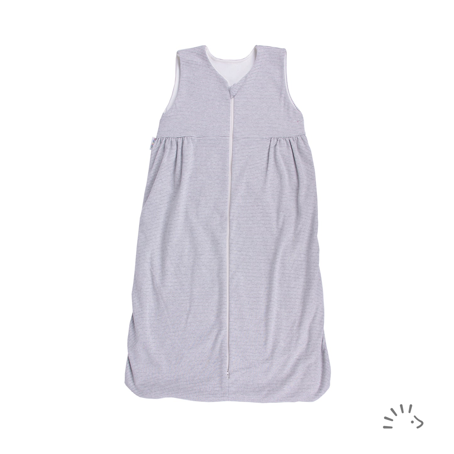 Popolini | Schlafsack ohne Arm | Grau-Ecru gestreift