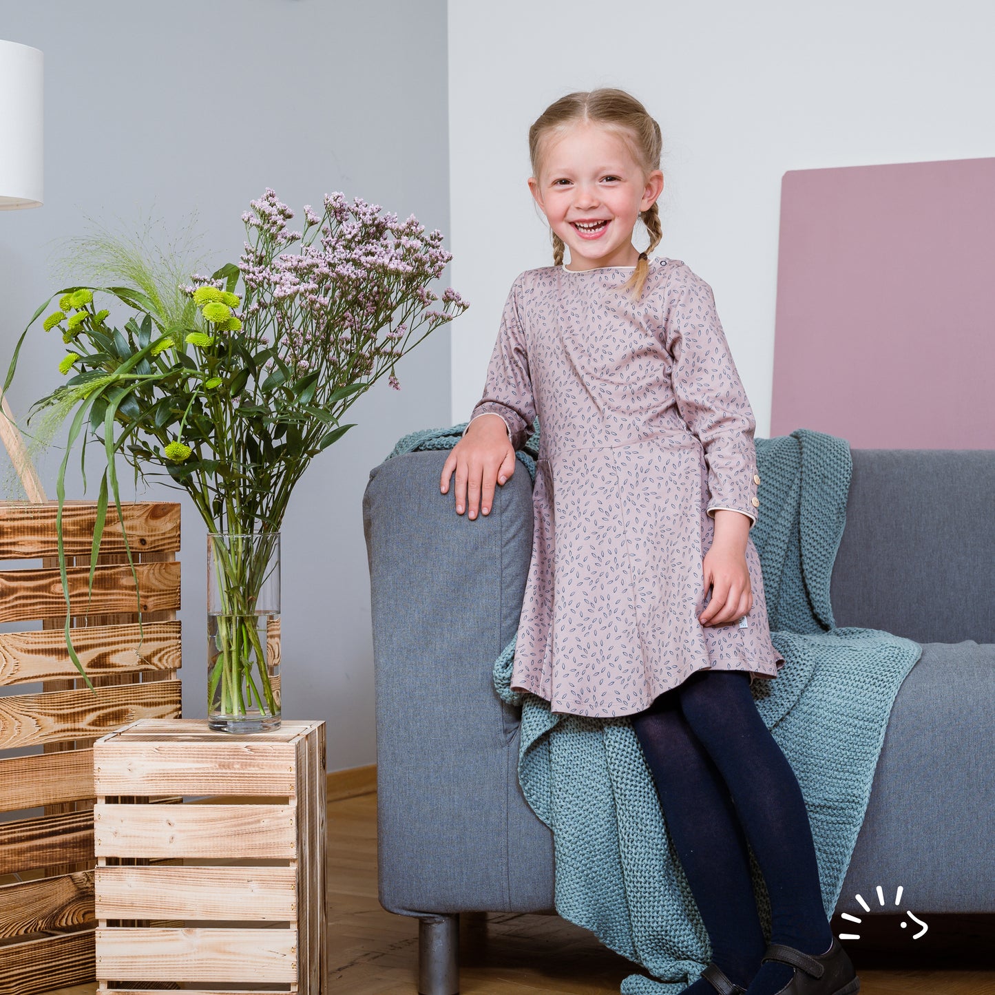 Popolini | Drehkleid | Beige Leaves