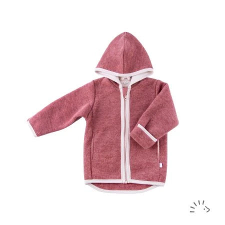 Popolini | Wollwalkjacke mit Kapuze GOTS | Vintage Rose