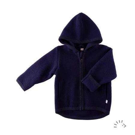 Popolini | Wollwalkjacke mit Kapuze | Dunkelblau