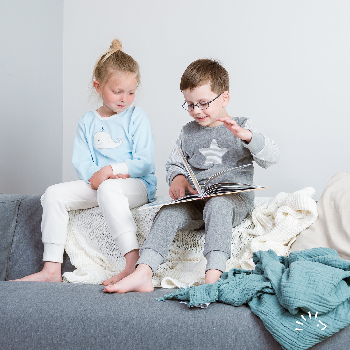 Popolini | Warmer Pyjama | Grau