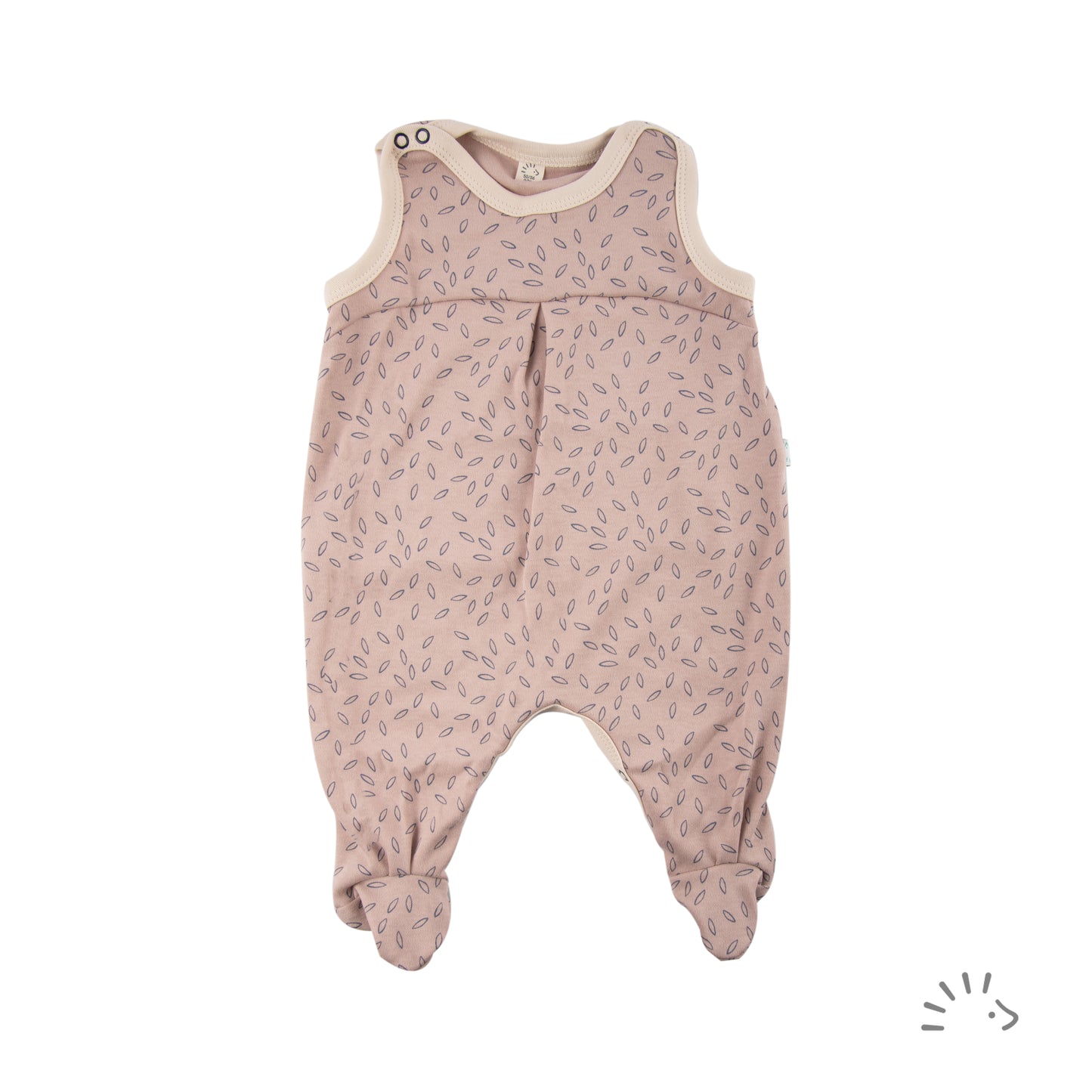 Popolini | Strampler mit Falte | Beige Leaves