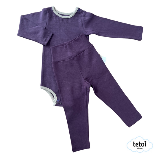 tetoi-vienna | Alpenzauber Baby Set (Body + Hose) | Grape