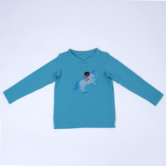 Paua Kids | Unisex Langarm-Shirt "Einhorn" | Bio-Baumwolle