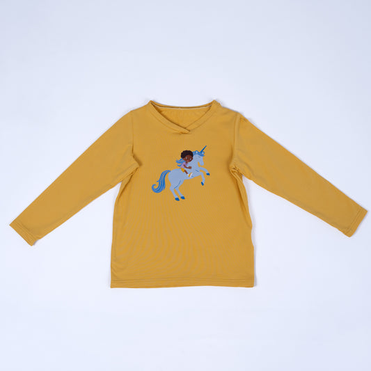 Paua Kids | Unisex Langarm-Shirt "Einhorn" | Bio-Baumwolle